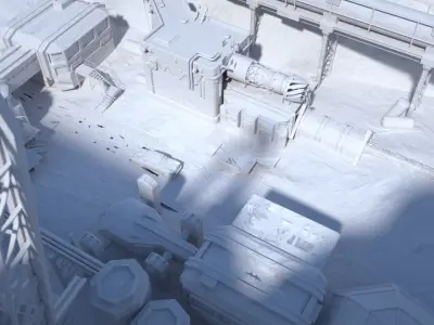 Industrial snow scene 3D model