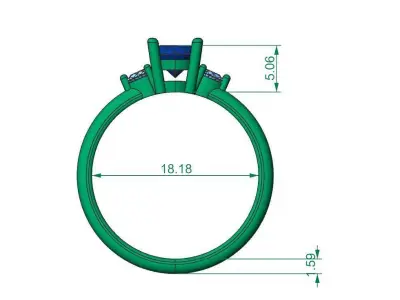 Oval and pear diamond engagement ring ready for print 3D print model