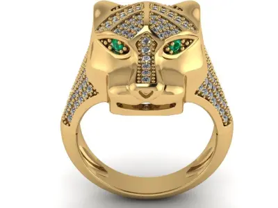 Panther ring 3D printable for gold and silver  3D print model