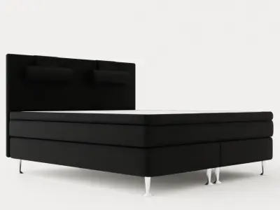 Meja Continental Bed 180x200cm Black Low-poly 3D model