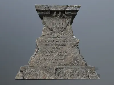 Lion fountain Low-poly 3D model