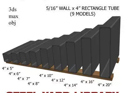 5 16in Wall x4in Rectangle Tube 3D model