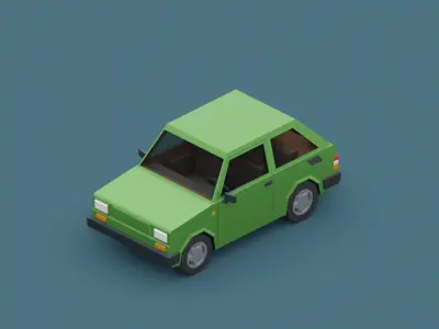 Stylized Cartoon Euro Micro Car  Low-poly 3D model purchase