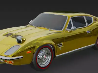 Golden Classic Sports Car High quality 3D Model 3D model