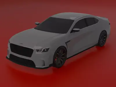 Aggressive Sport Sedan Low-poly 3D model