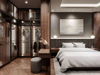 Bedroom Interior Blender - Fbx - Obj 3D model