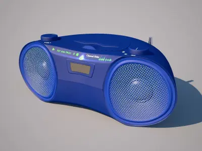CD-Player with radio Low-poly 3D model