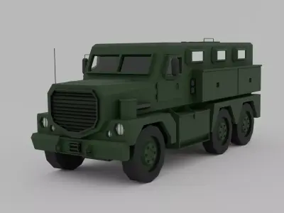 3D model low-poly MRAP Low-poly 3D model