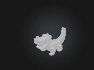 Voxel Crocodile Low-poly 3D model purchase
