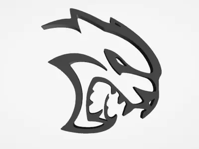 Dodge Challenger or Charger Hellcat Badges 3D model