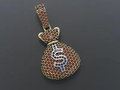 Gold Purse pendant 3D print model