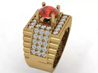 A Showcase of Luxury Men Rings Inspired by Watches 3D print model