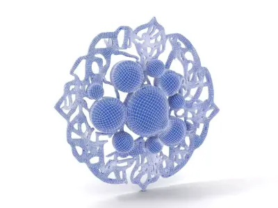 Intricate Silver Medallion model pack Low-poly 3D model