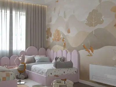 girls bedroom 3D model
