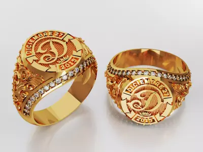 D ring 3D print model