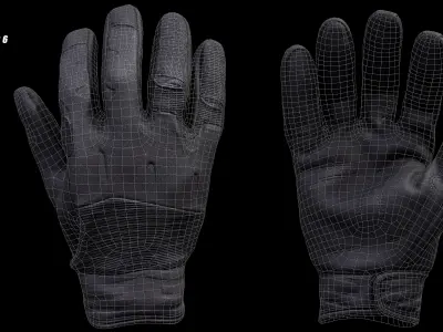 Tactical Gloves 048 Low-poly 3D model