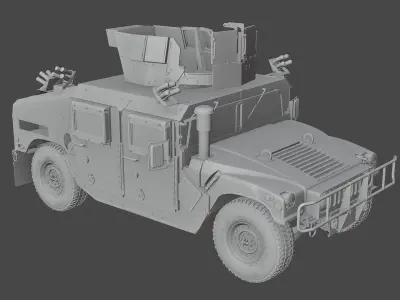 Hummer Humvee M1151 detailed military vehicle 3D model