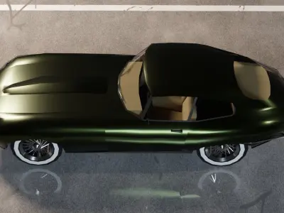 Jaguar E-Type Low-poly 3D model