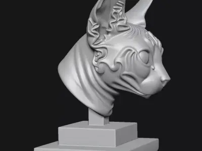  Sphynx Cat 3D print model