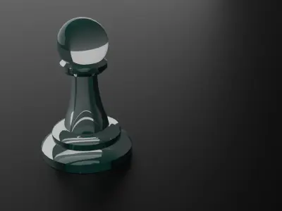 Low poly glass chess pawn Low-poly 3D model
