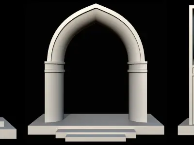 78 Gate Base Mesh Pack Low-poly 3D model