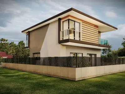 3d villa house model architecture 3D model 3D model