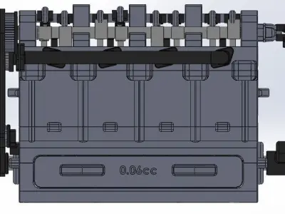 3D Printable Inline 4 Car Engine Model 3D print model