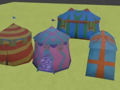 Festival Tent Low-poly 3D model