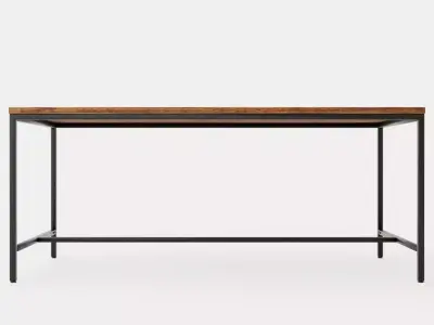 Wilmer Dining Table 180 Cm Wood Black Low-poly 3D model