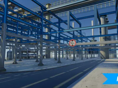 Refinery oil Low-poly 3D model