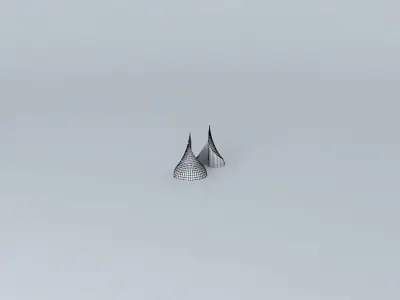 Spherocone pair of silver stud earrings Free 3D model