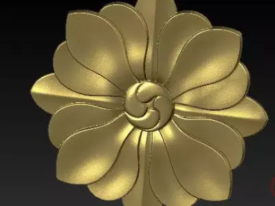 Classic 3D model of CNC interior sculpted inlaid with gold  3D model