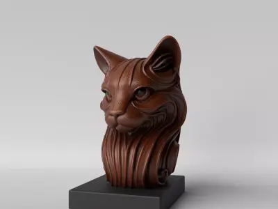 Cat Bust  Decorative Sculpture 3D print model