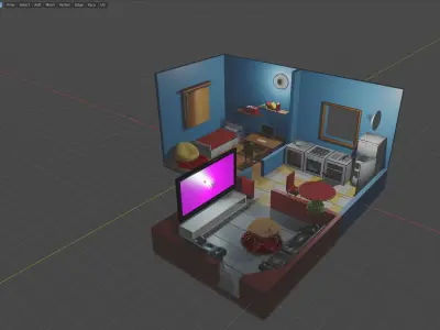 KN - Little house Low-poly 3D model