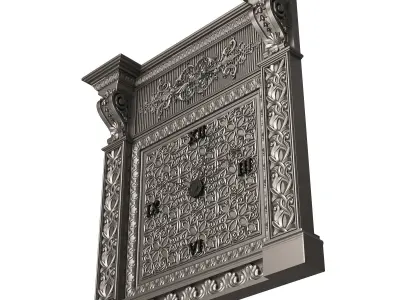 Classic Clock 02 Chrome Low-poly 3D model