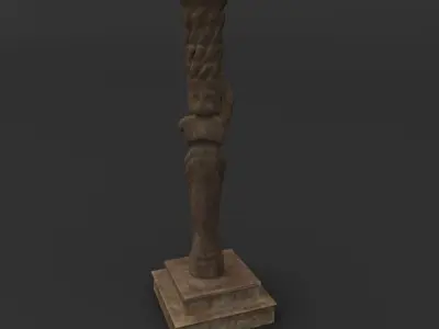 Idol B wooden candlestick 3D model