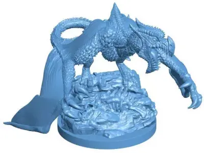 Fire Dragon Low-poly 3D model purchase