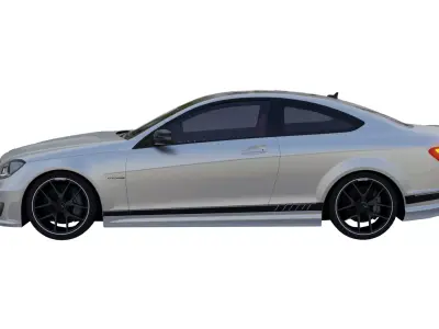 Mercedes-Benz C63 AMG Low-poly 3D model
