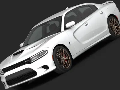 Dodge Charger SRT Hellcat 2015 detailed interior 3D model