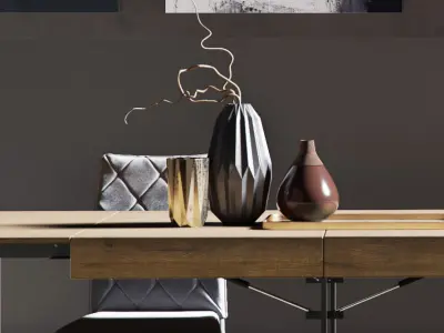 Grey Wall interior scene 3D model