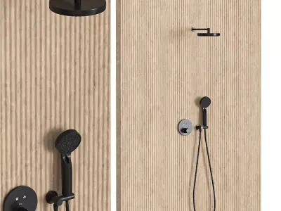 ACQUAVITA CHROME PUSH BUTTON RAINFALL SHOWER 3D model