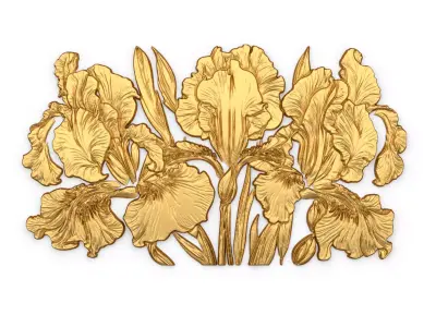 mural classic flowers decor ornament 14 3D model