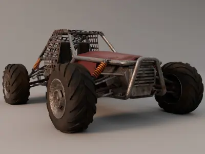 Dune Buggy Clean and Dirty Version Low-poly 3D model