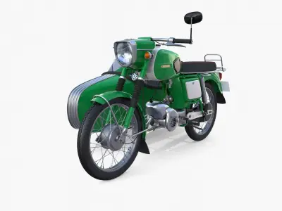 Mobra 50 w sidecar Green 3D model
