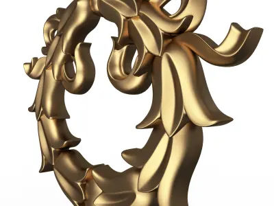 Gold Laurel Wreath 04 Low-poly 3D model