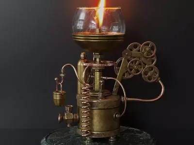 Steampunk decorative table lamp 3D model