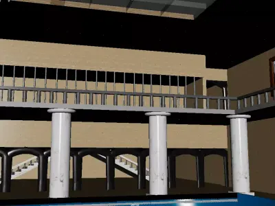 luxury house and pool Free 3D model