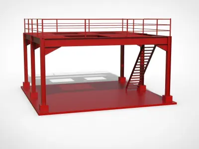 Metal platform 3D model