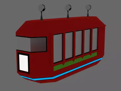 Low Poly Train trolley car Free low-poly 3D model