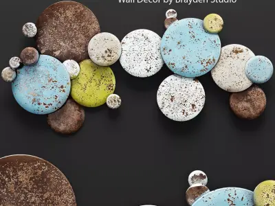 Mclean Earth Tone Circles Wall Decor 3D 3D model